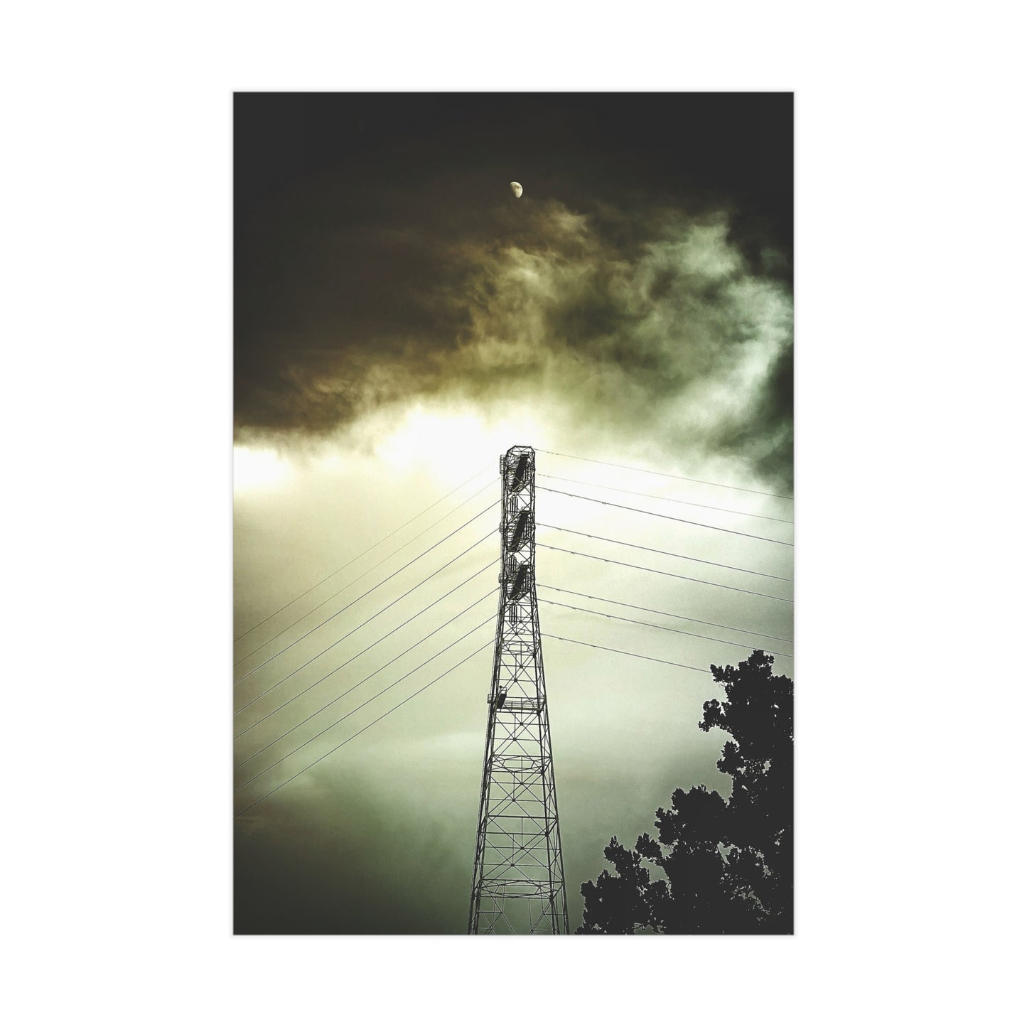 The Moon and the Tower Paper Print