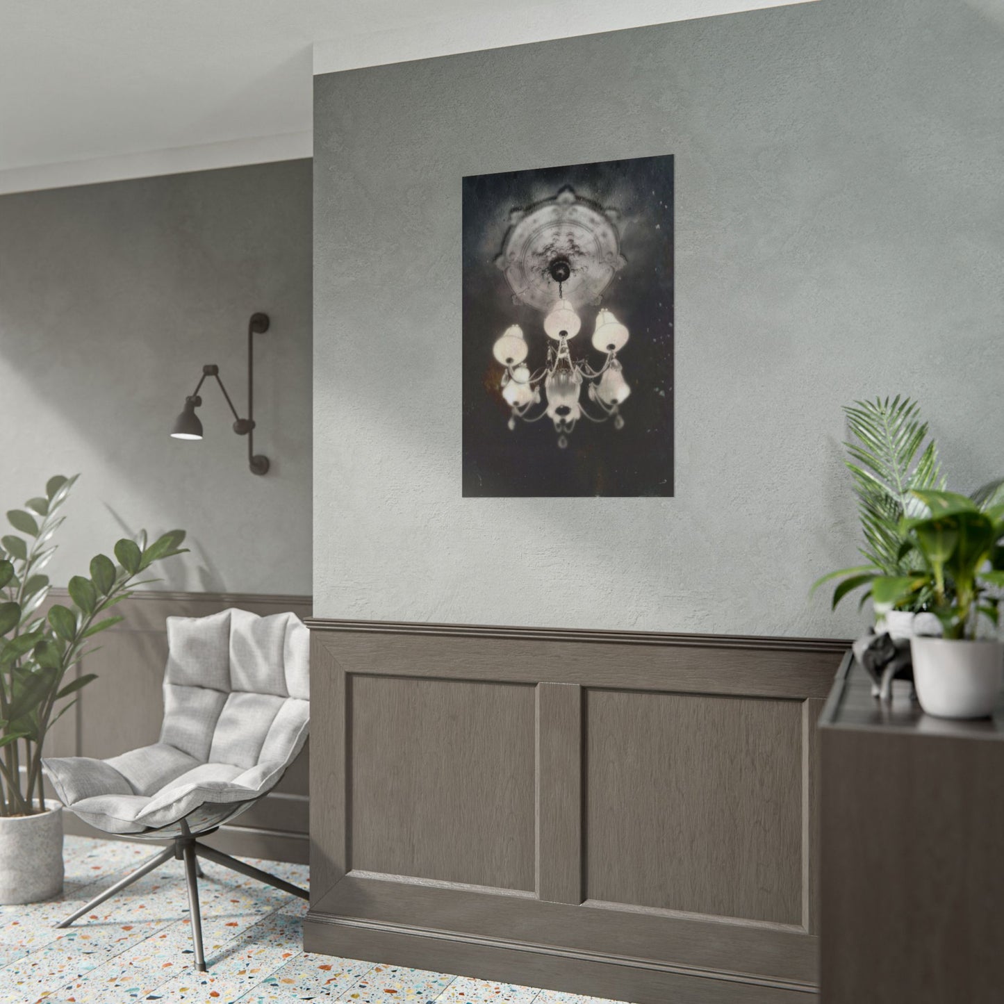 Haunted Chandelier Rolled Poster