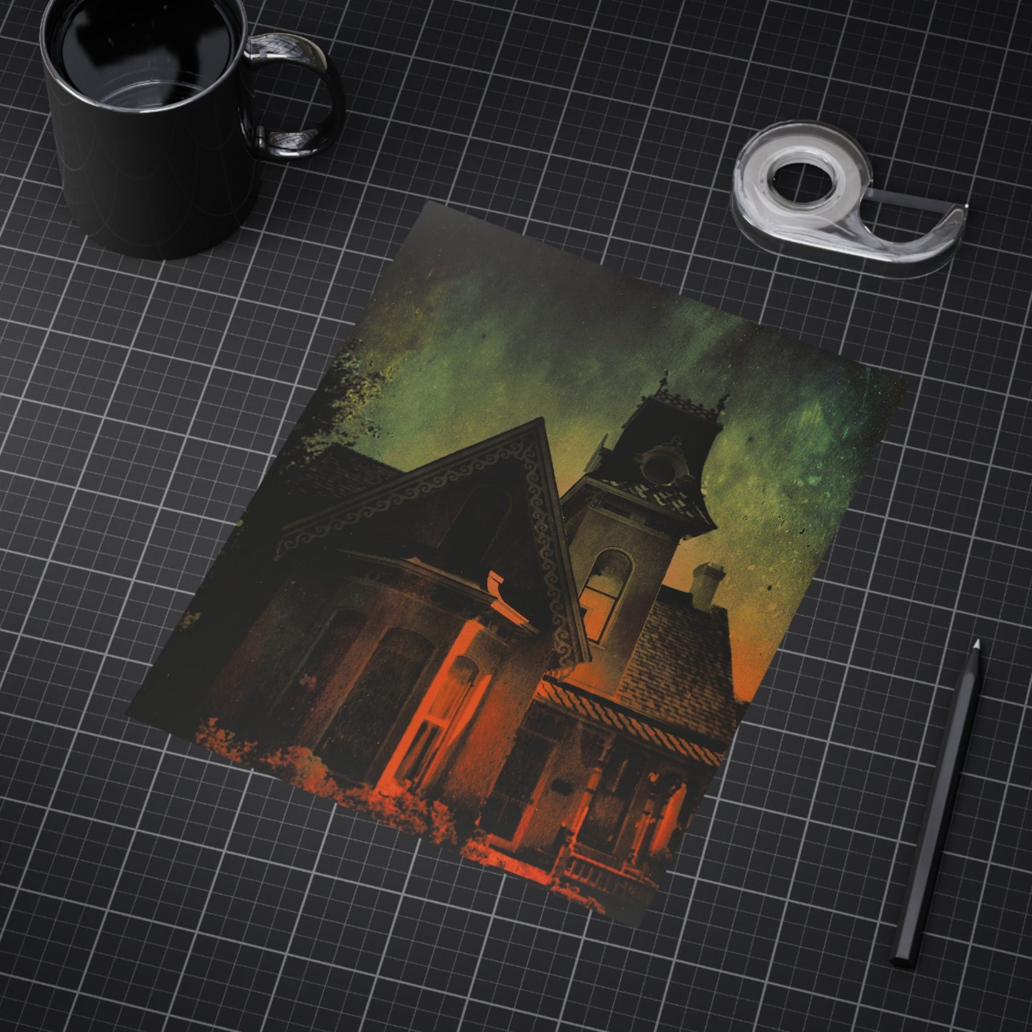 The Old House On The Left Paper Print