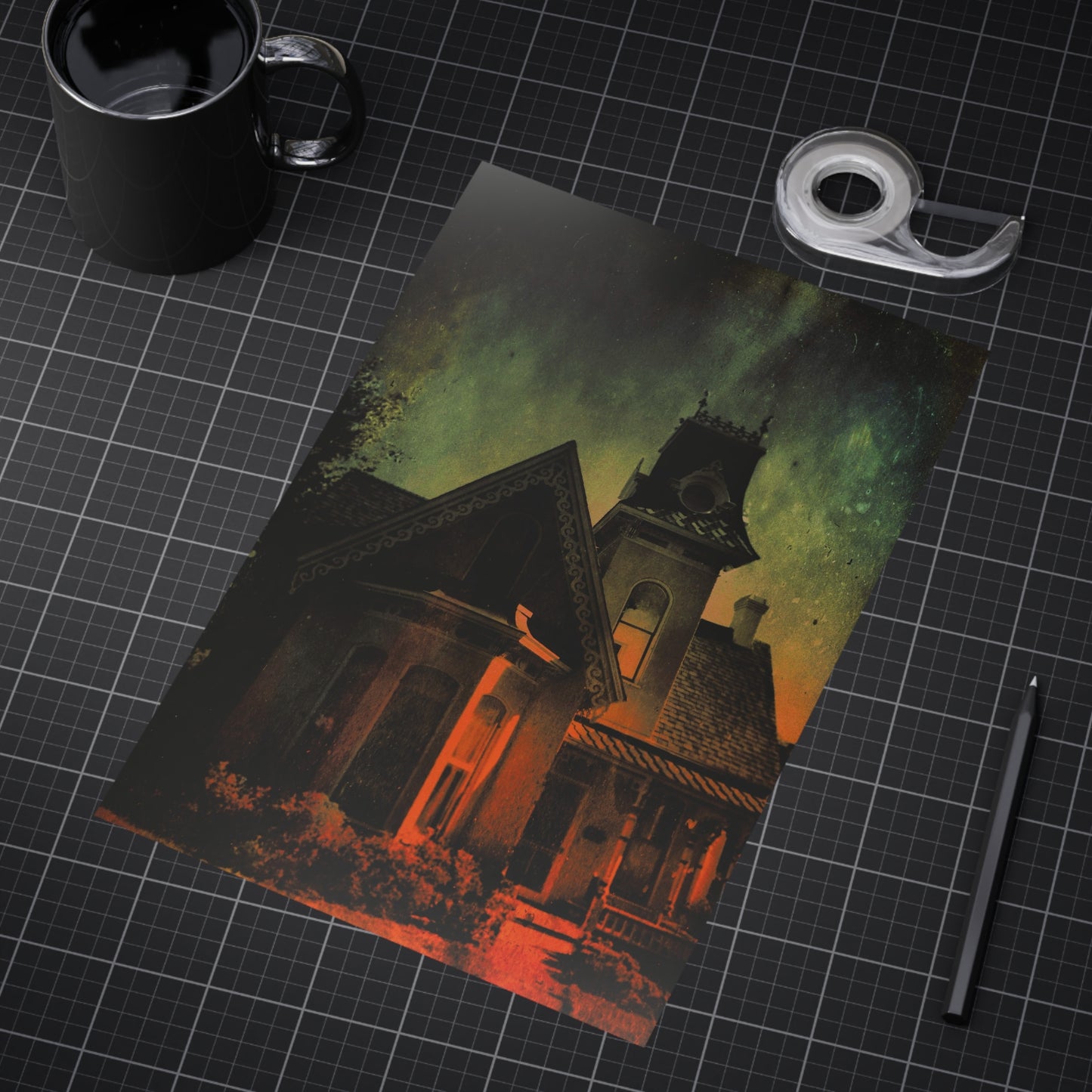 The Old House On The Left Paper Print