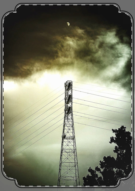Moonrise Over The Tower Flat Greeting Cards (envelopes included)