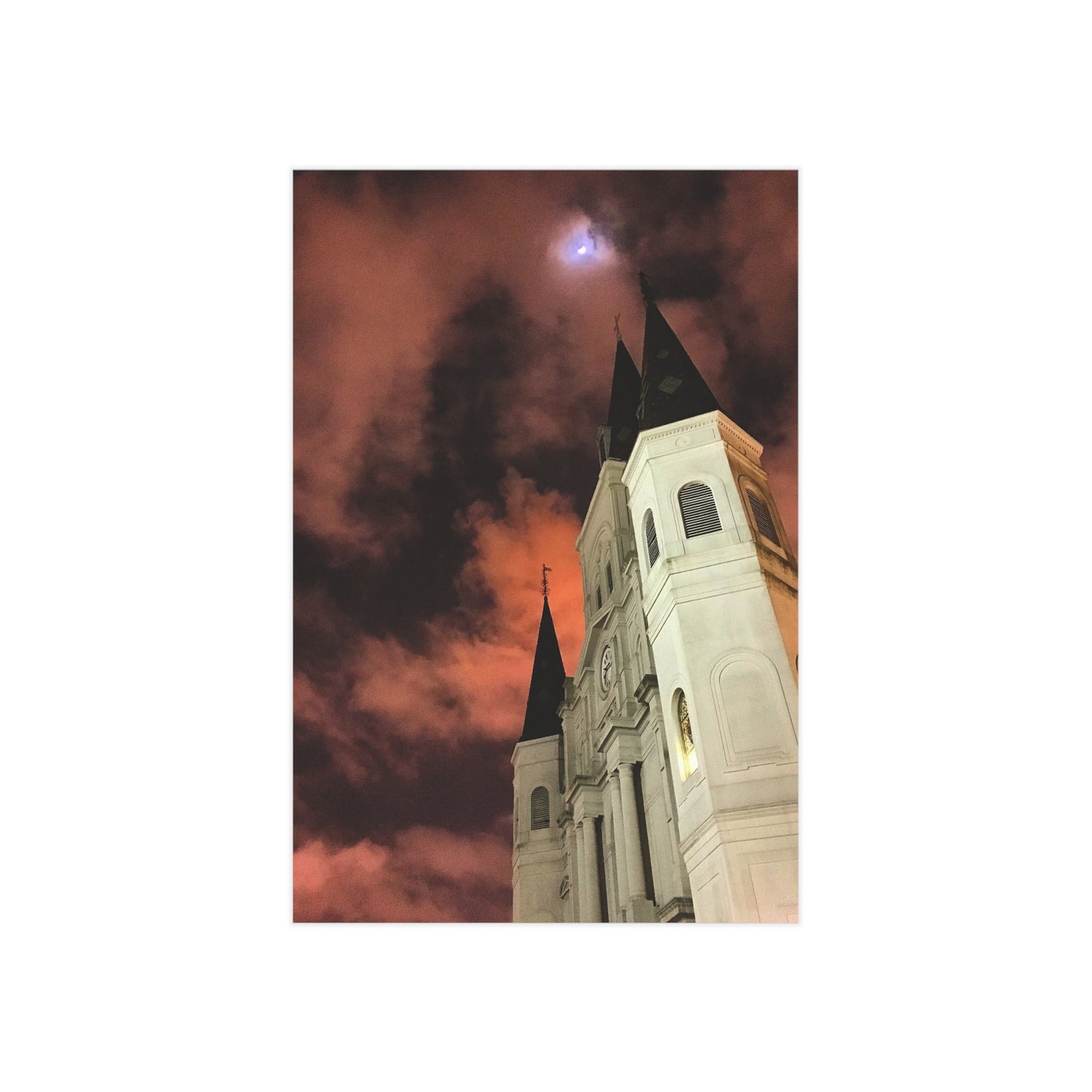 Moonrise Over St. Louis Paper Print