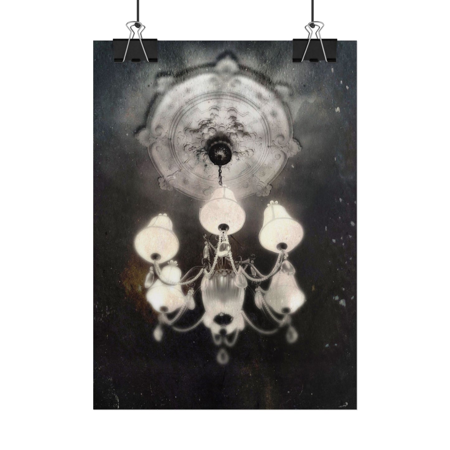 Haunted Chandelier Rolled Poster
