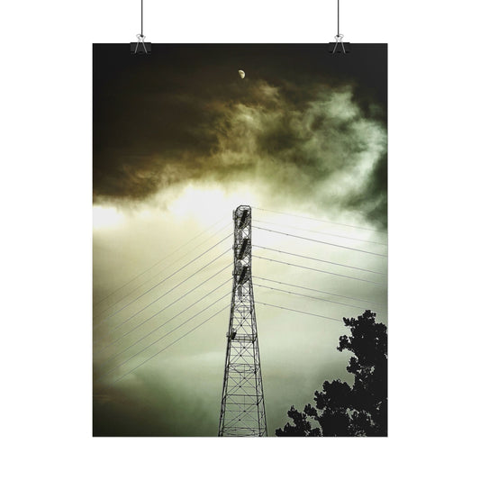 Moonrise Over The Tower Rolled Poster