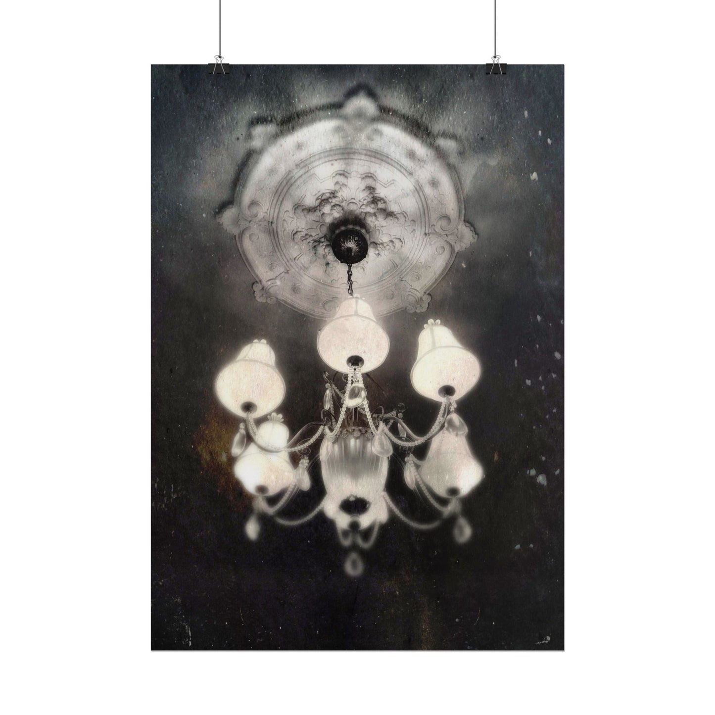Haunted Chandelier Rolled Poster