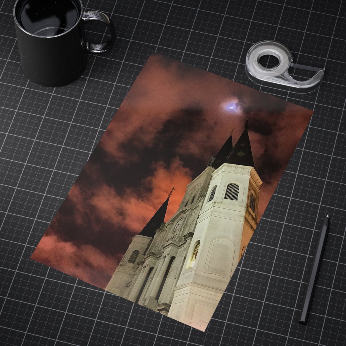 Moonrise Over St. Louis Paper Print