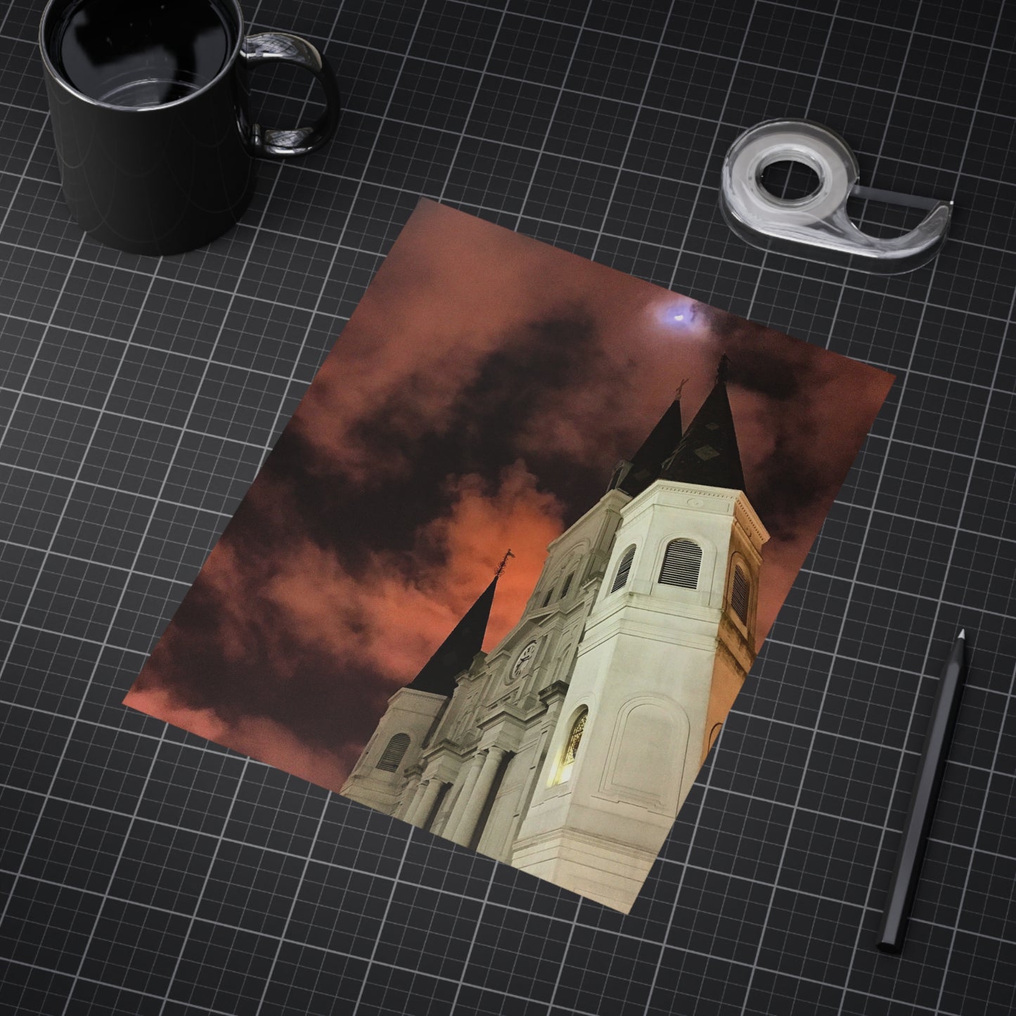 Moonrise Over St. Louis Paper Print