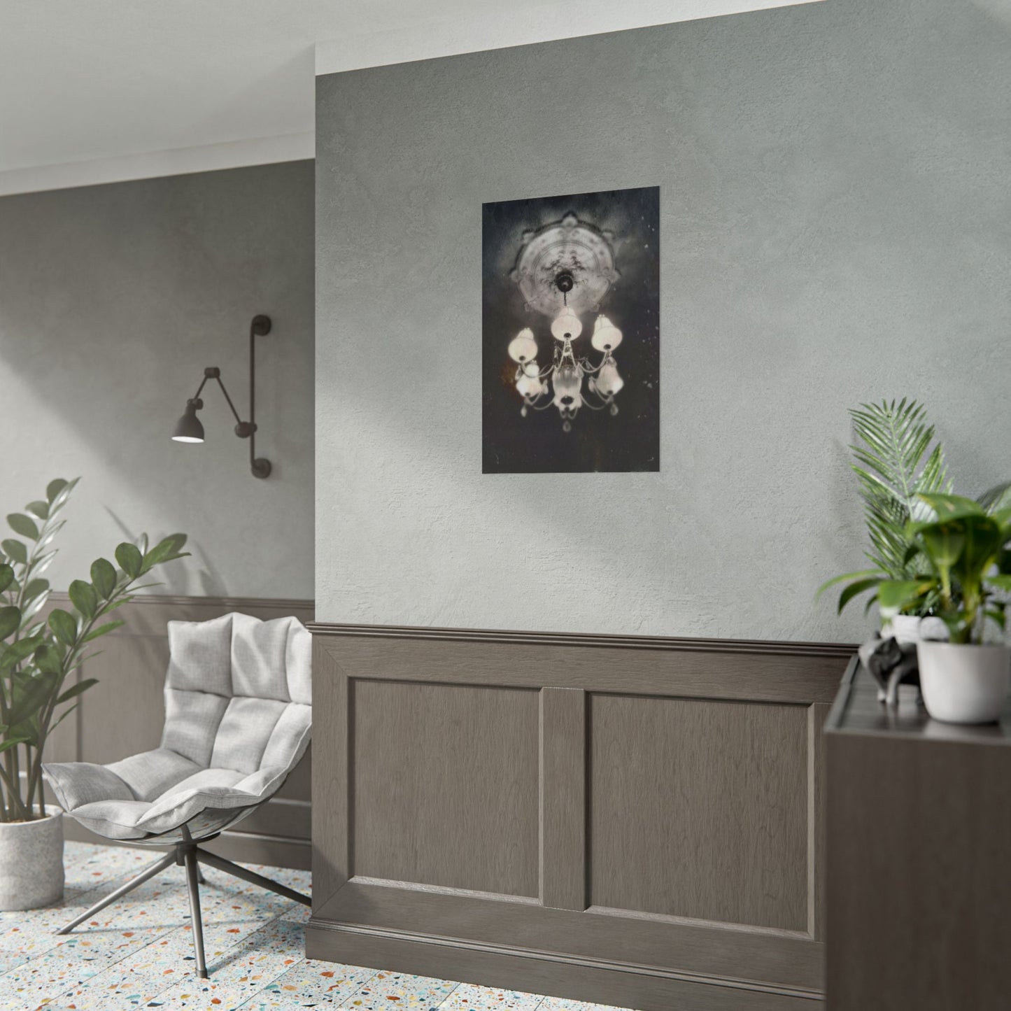 Haunted Chandelier Rolled Poster