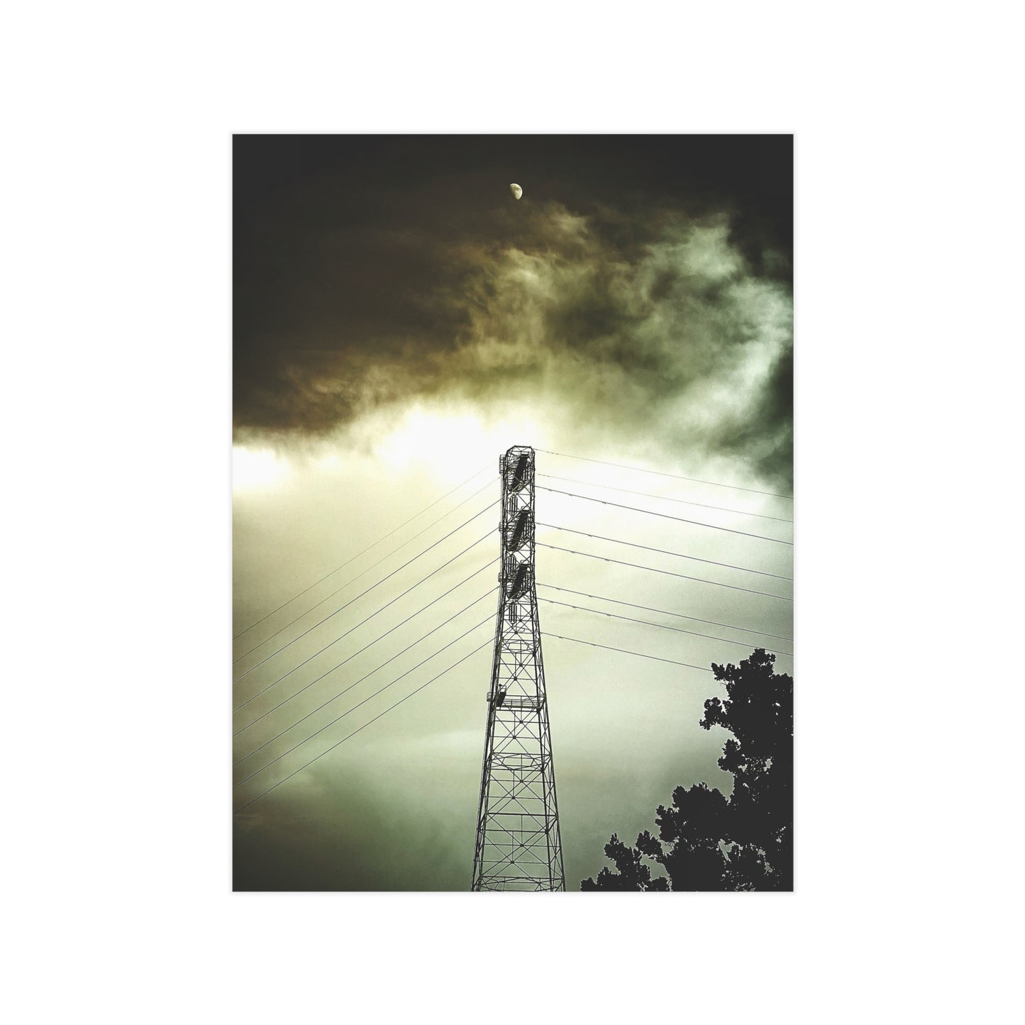 The Moon and the Tower Paper Print