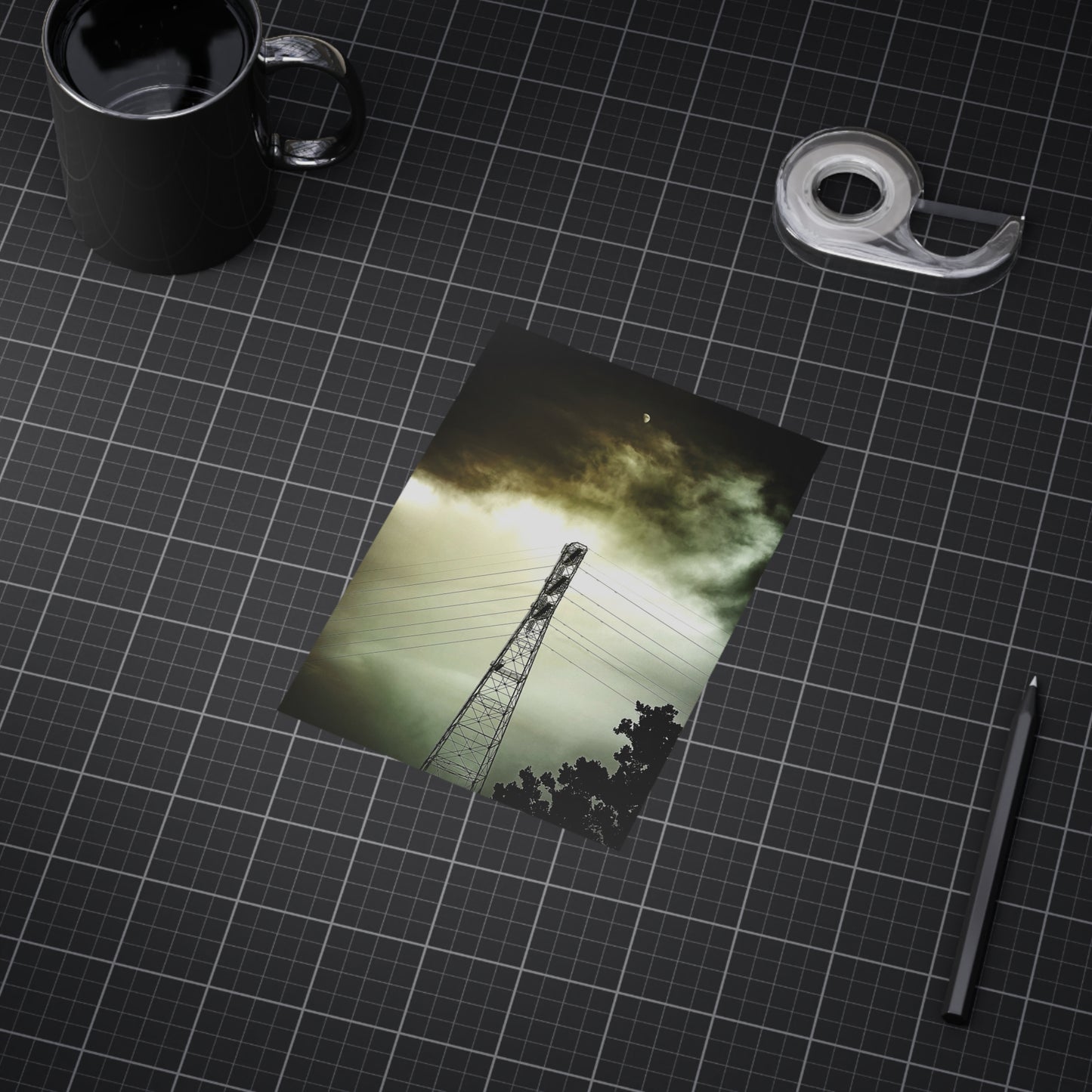 The Moon and the Tower Paper Print