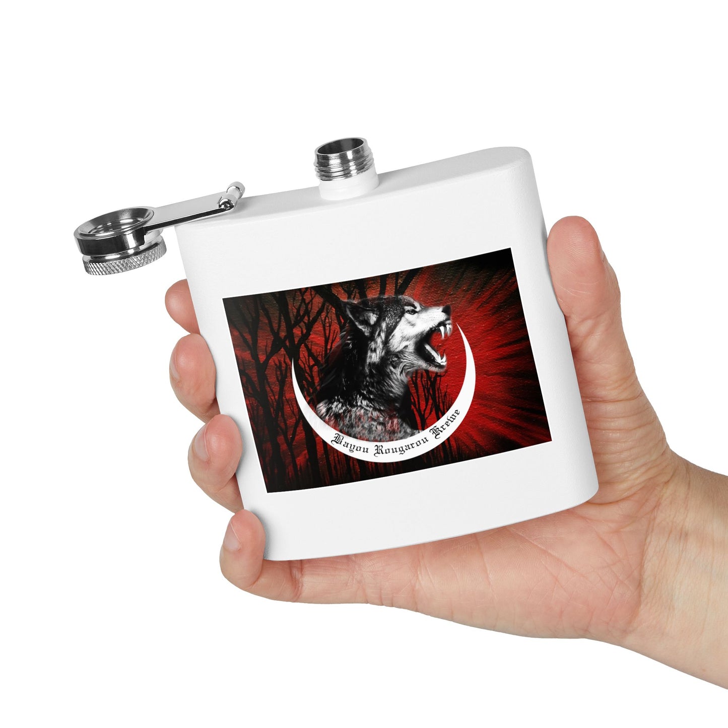 Bayou Rougarou Krewe Stainless Steel Flask, 6oz