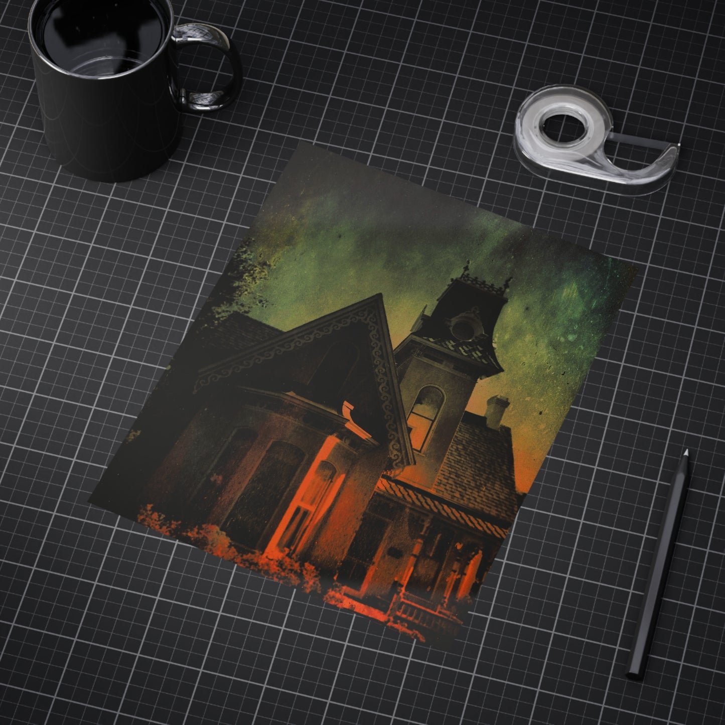 The Old House On The Left Paper Print