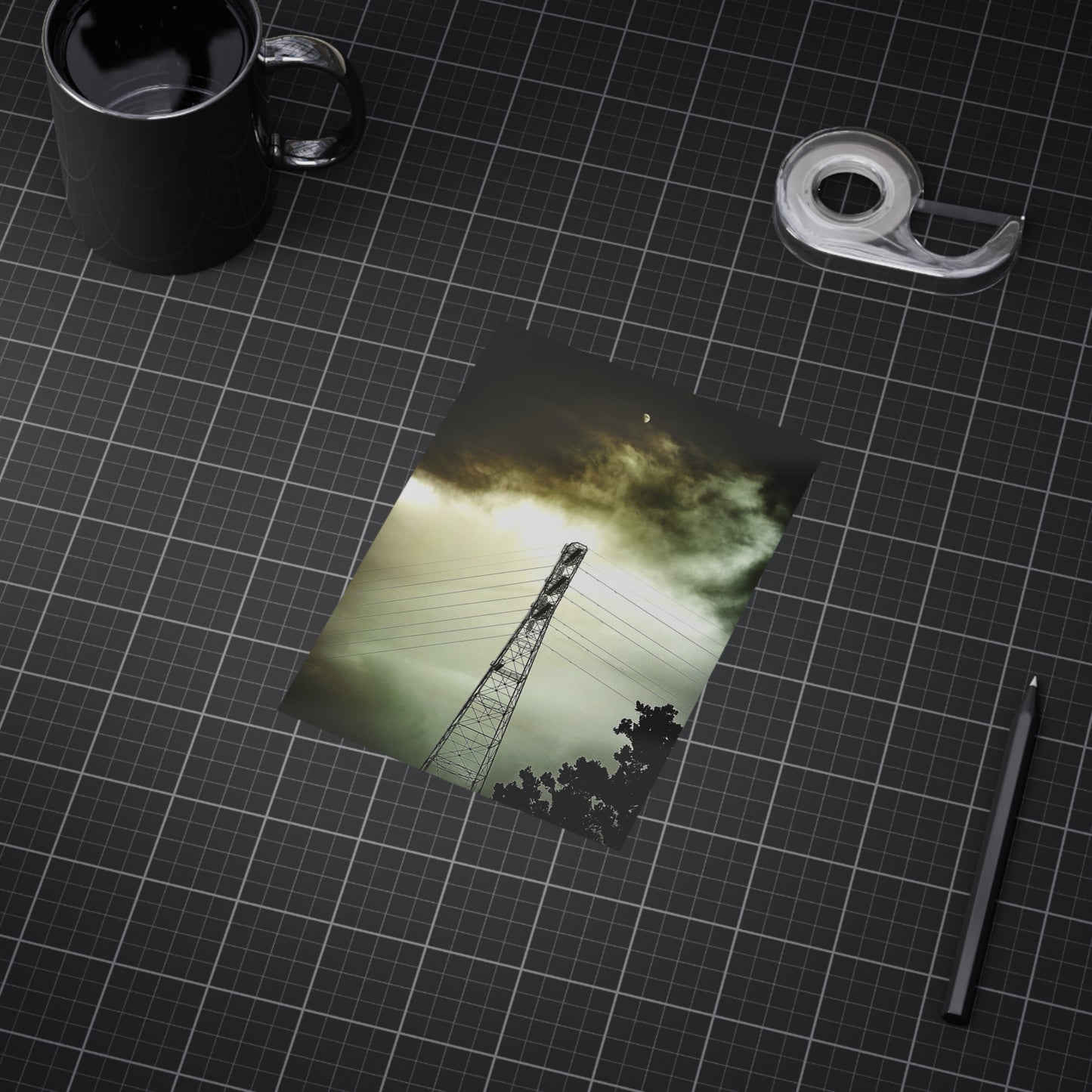 The Moon and the Tower Paper Print