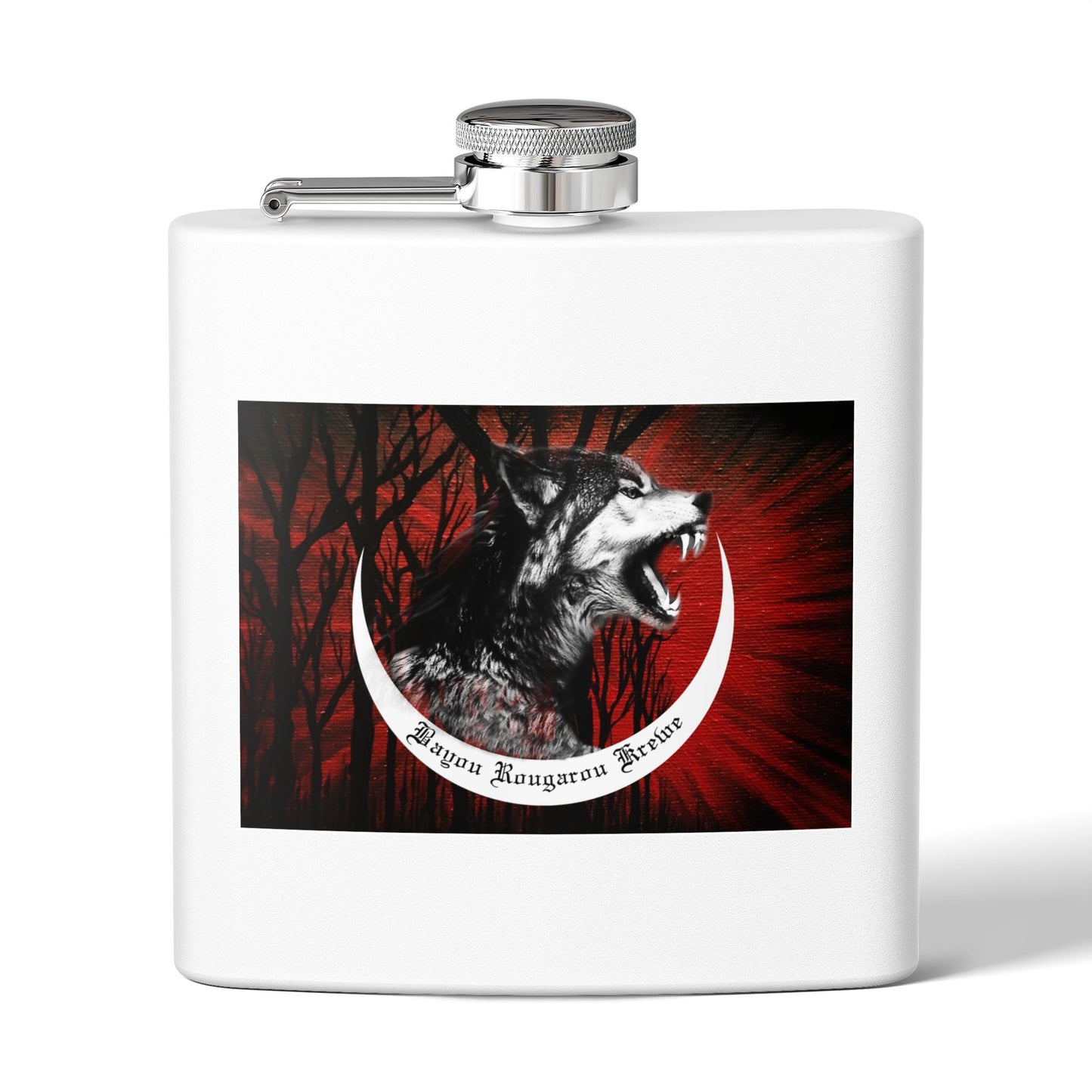 Bayou Rougarou Krewe Stainless Steel Flask, 6oz