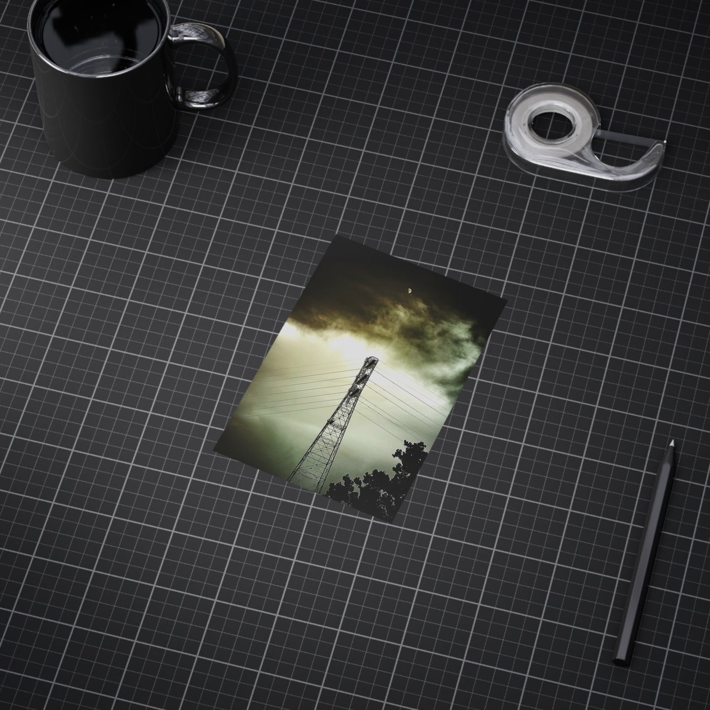The Moon and the Tower Paper Print