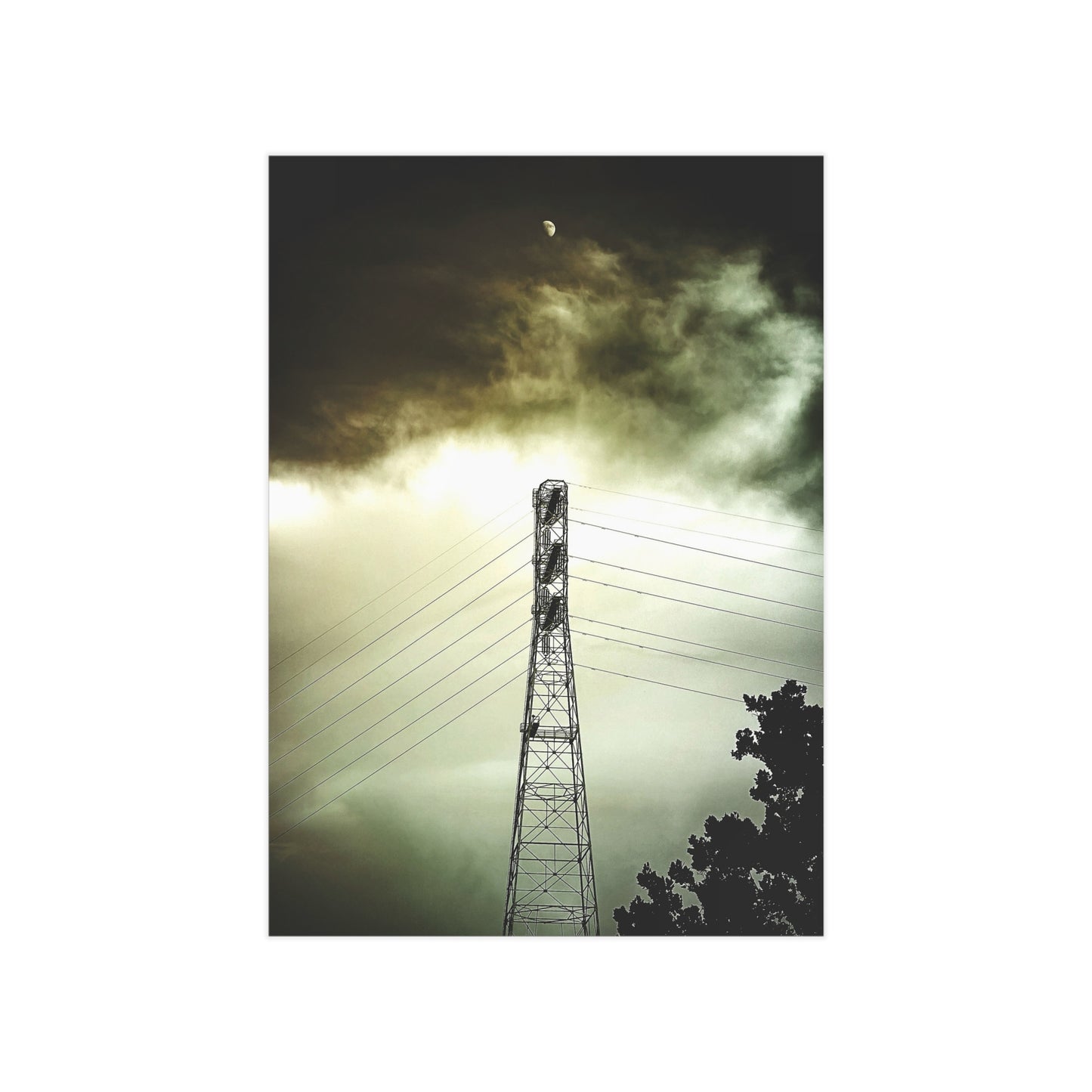 The Moon and the Tower Paper Print