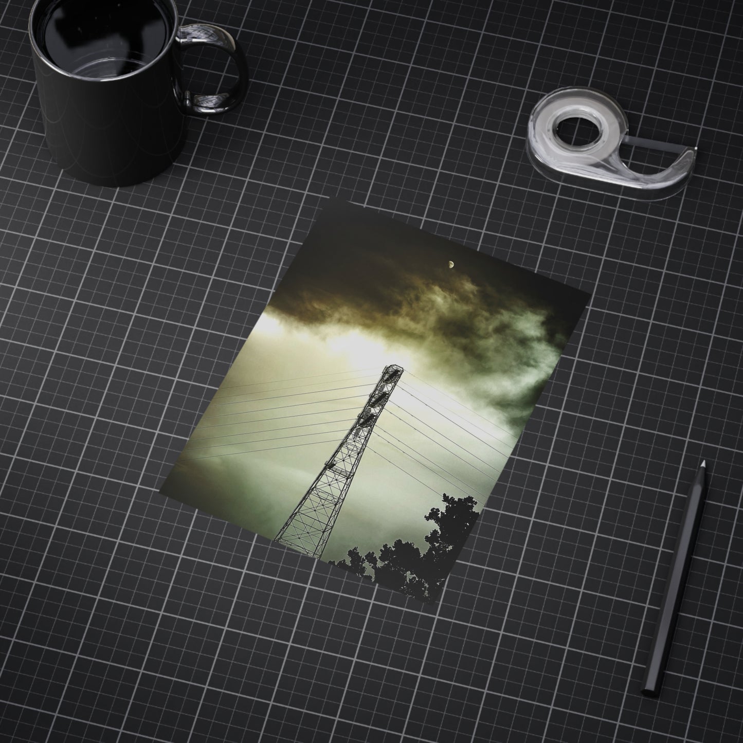 The Moon and the Tower Paper Print