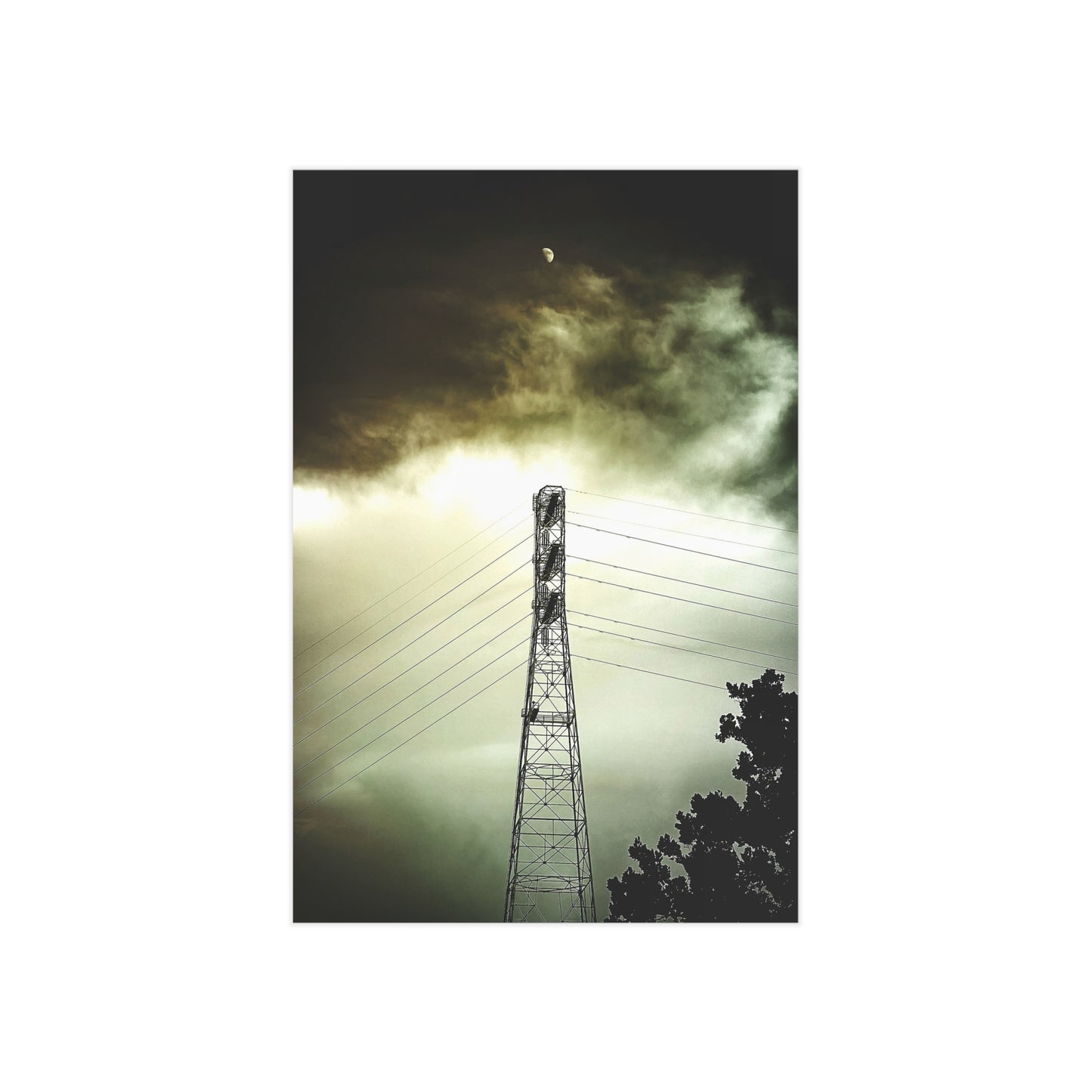 The Moon and the Tower Paper Print
