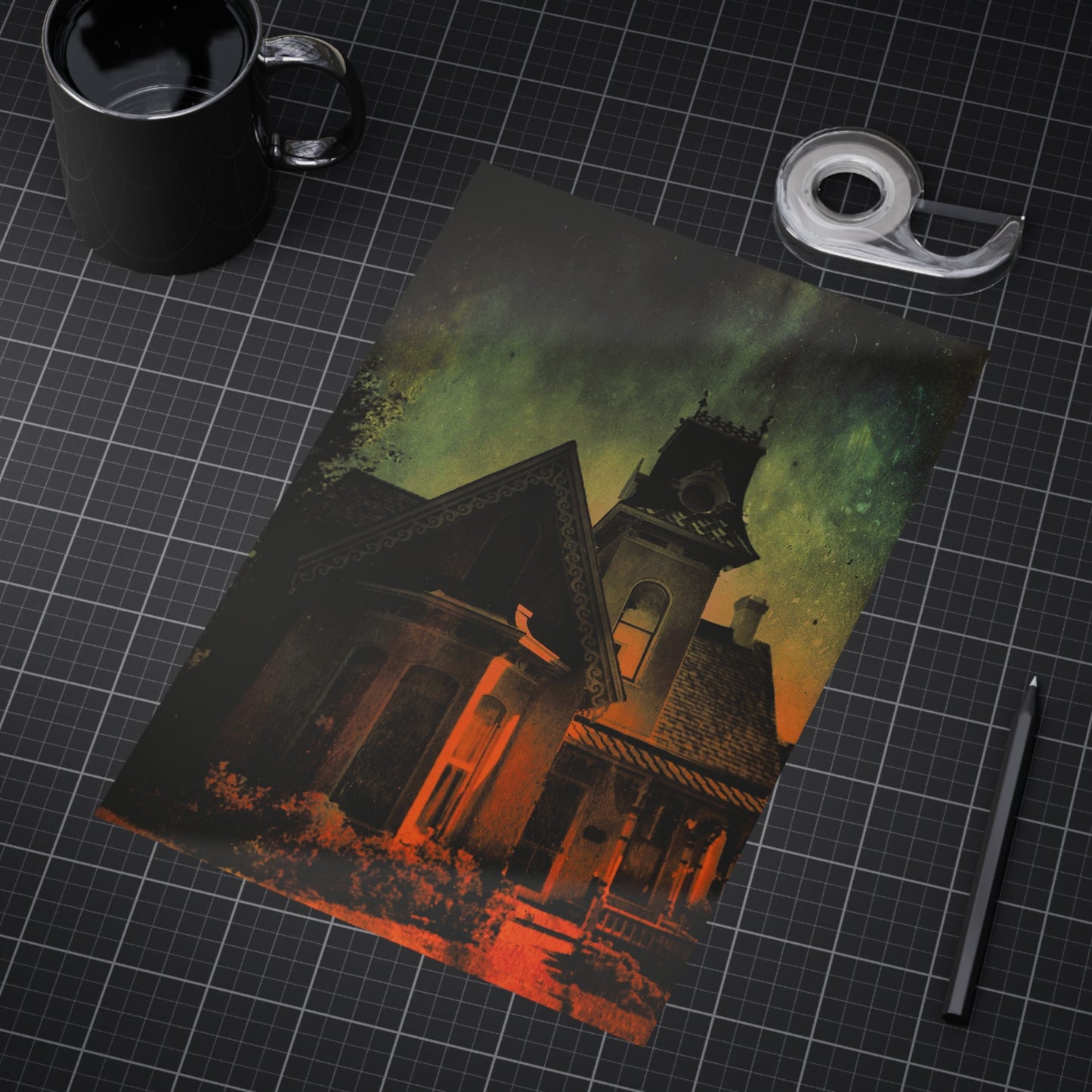 The Old House On The Left Paper Print