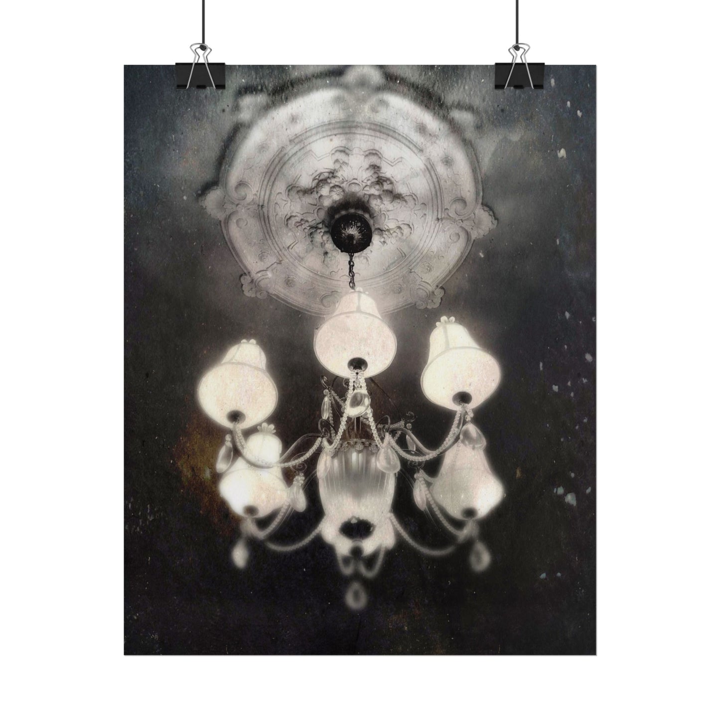 Haunted Chandelier Rolled Poster