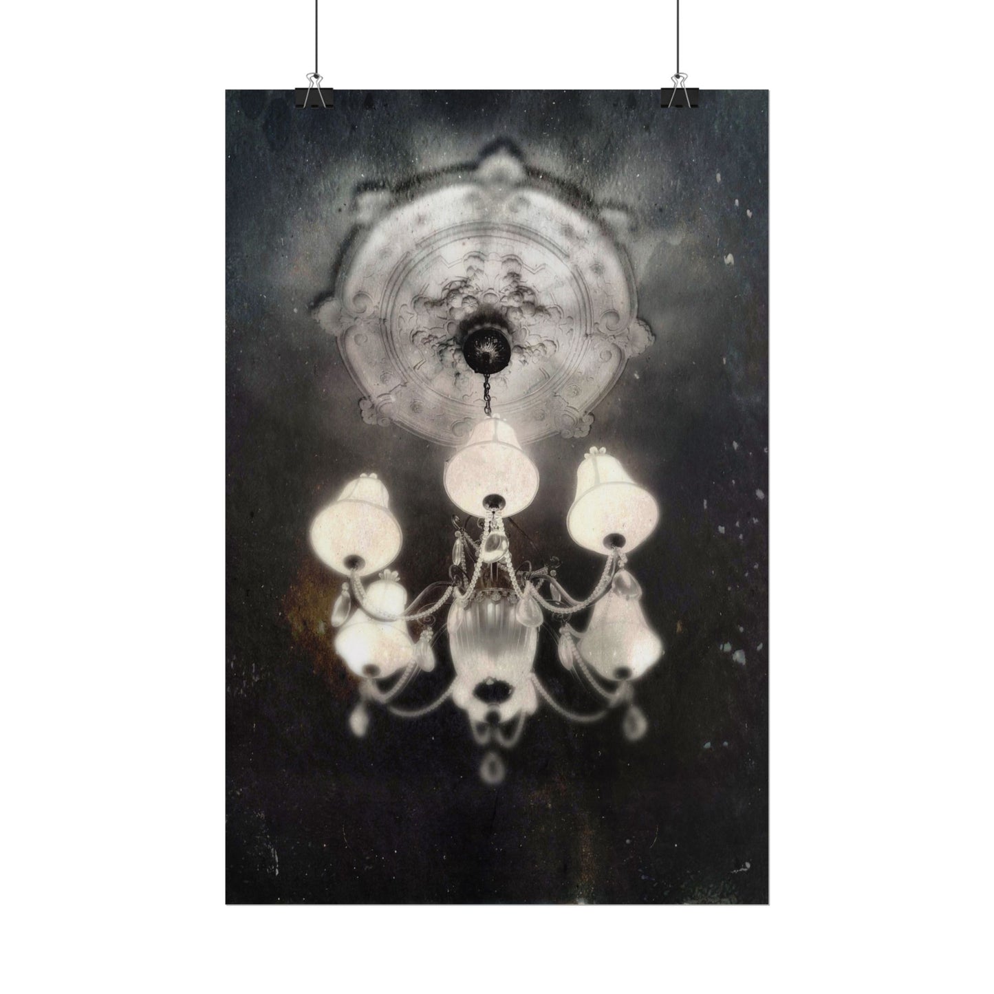 Haunted Chandelier Rolled Poster