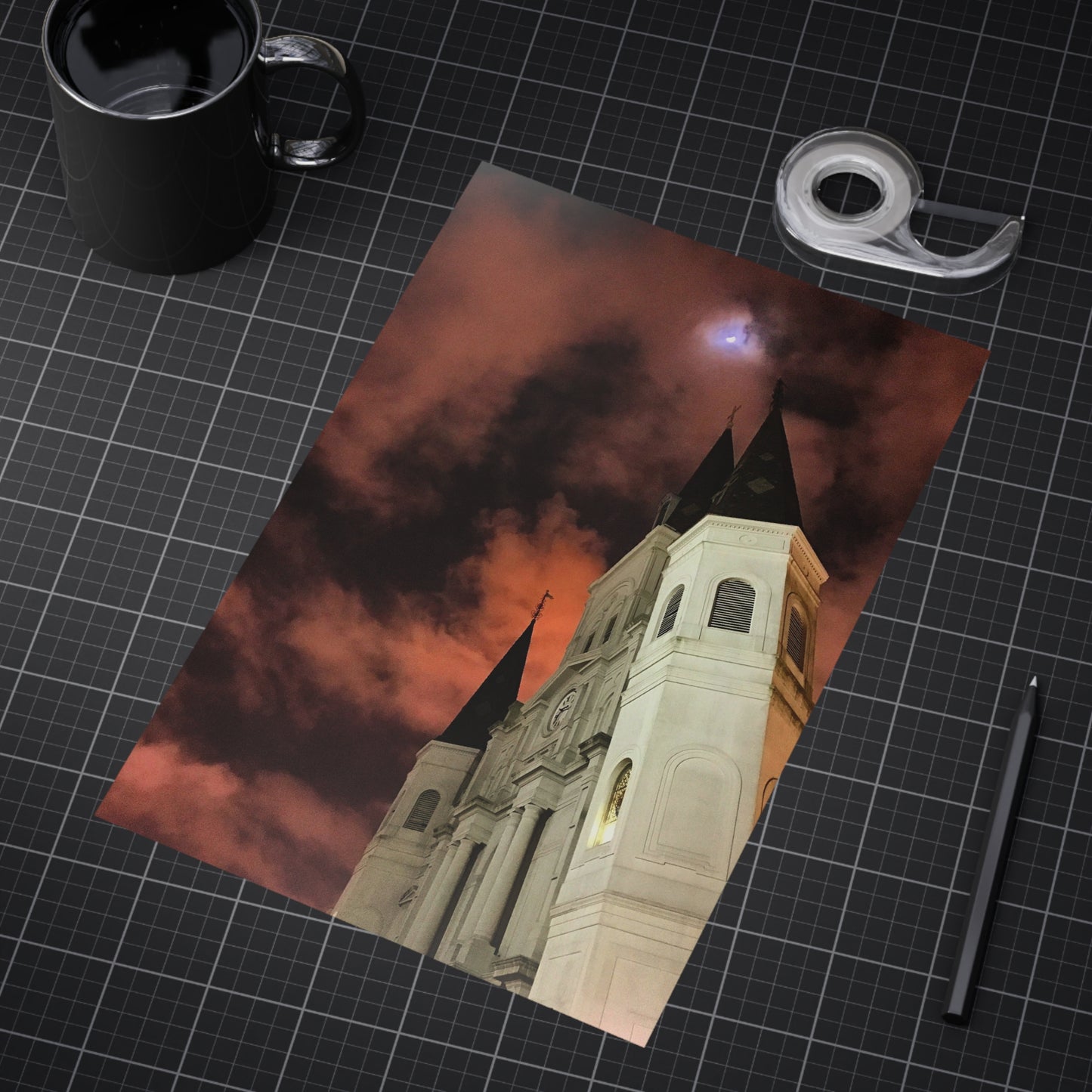 Moonrise Over St. Louis Paper Print