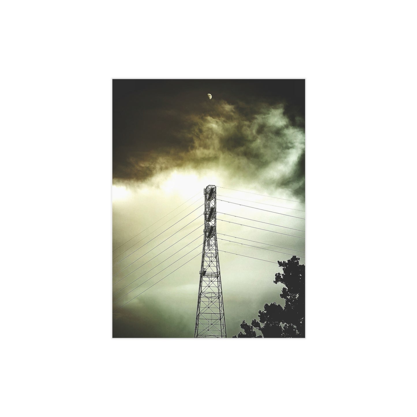 The Moon and the Tower Paper Print