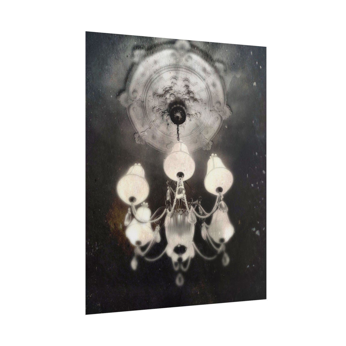 Haunted Chandelier Rolled Poster