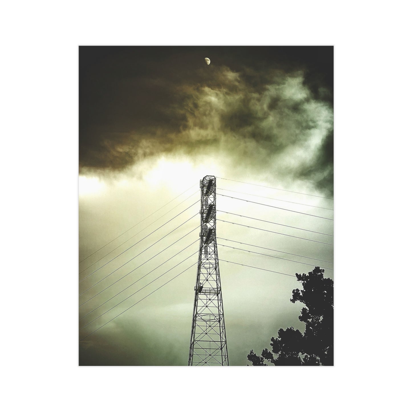 The Moon and the Tower Paper Print