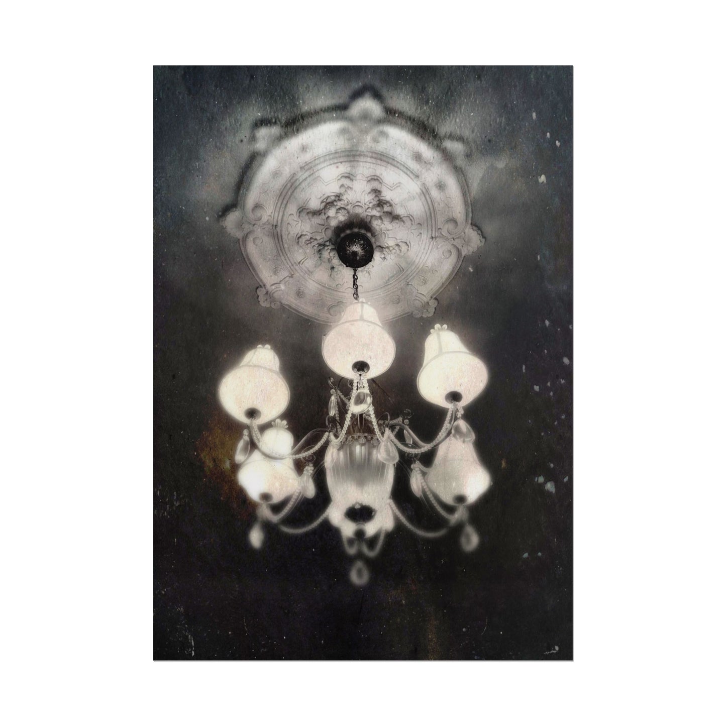 Haunted Chandelier Rolled Poster